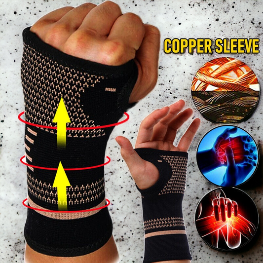 Copper Fabric Arthritis Compression Wrist Brace / Glove