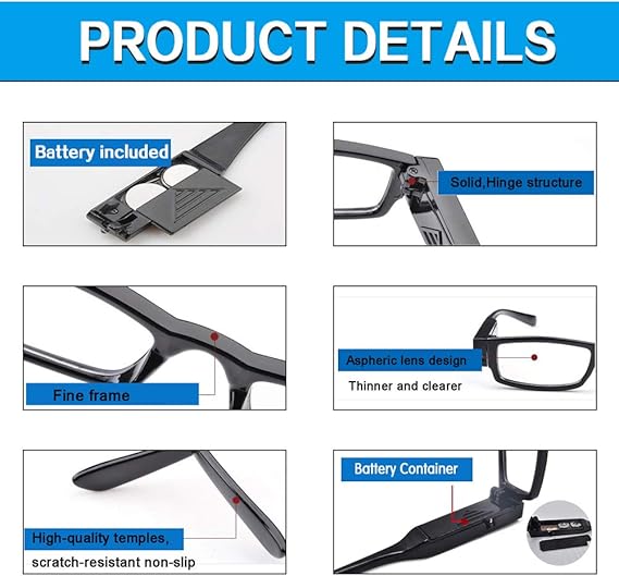 BrightView LED Illuminated Durable & Flexible Unisex Reading Glasses
