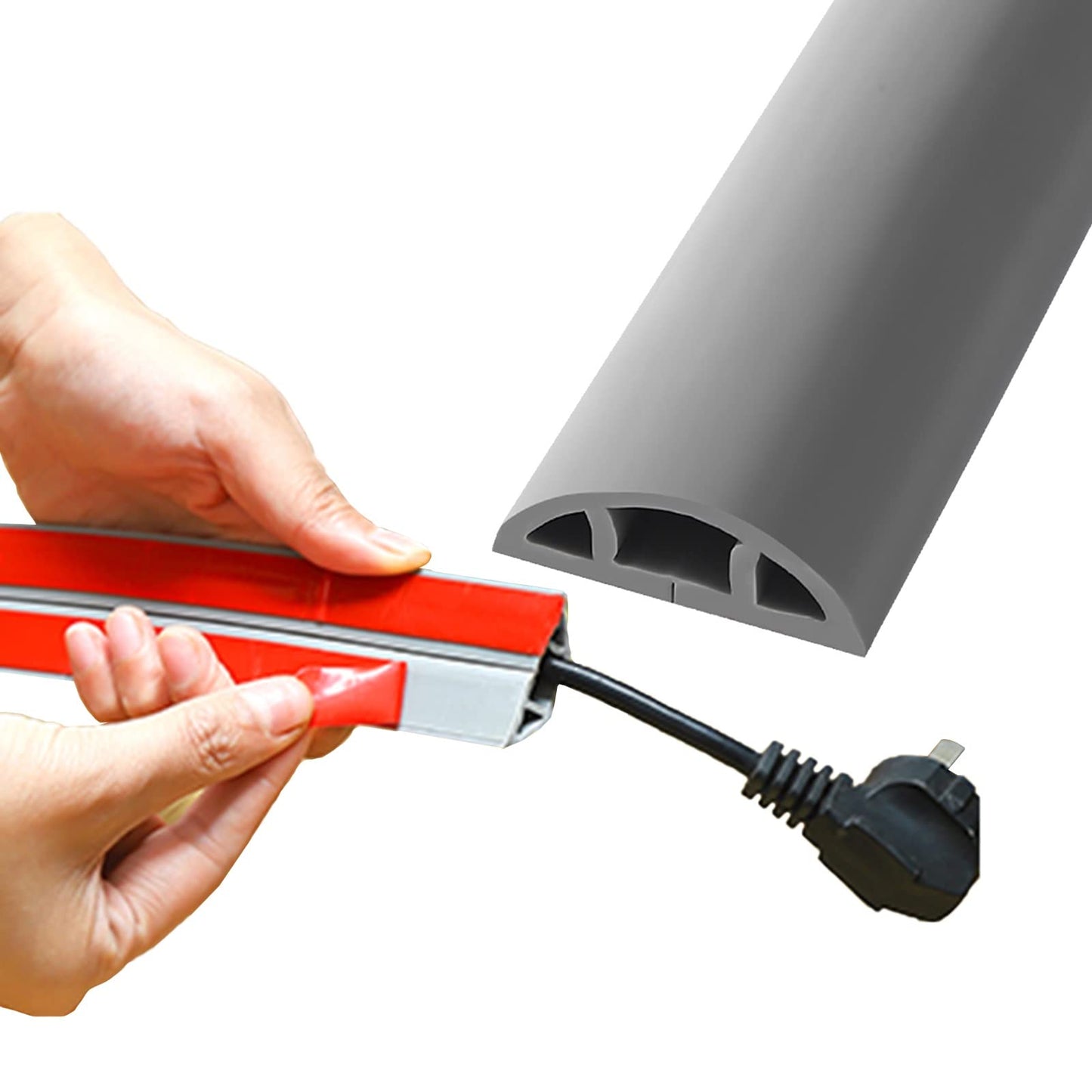 Flexible & Durable PVC Self-adhesive Floor / Wall Cord Cover