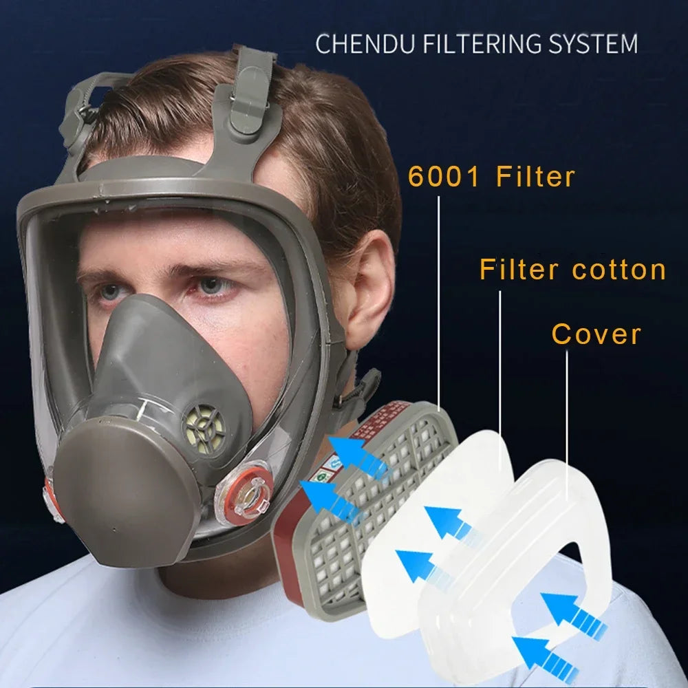 Industrial Anti-Fog Large Lens Lightweight Full Face Protection Gas Mask