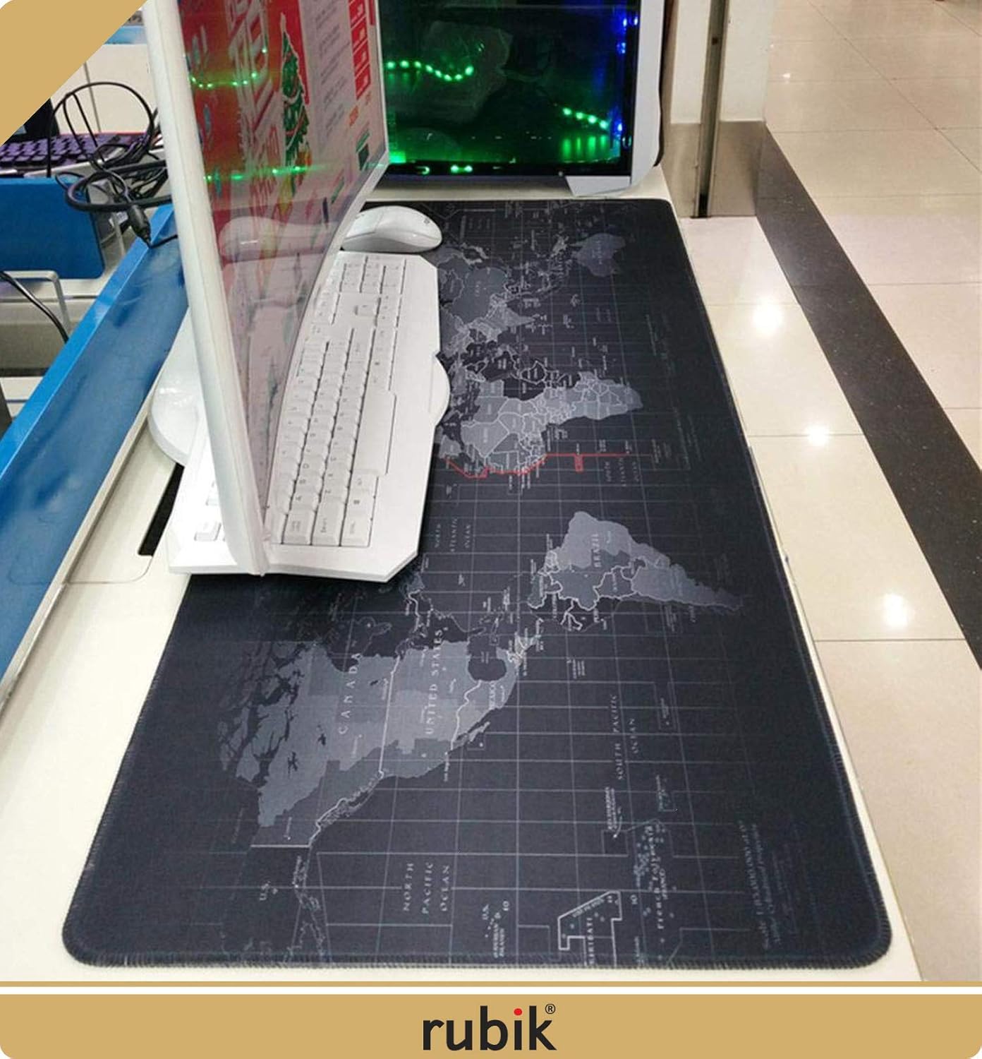 World Map Superior Desk Protection Super Large Mouse Pad