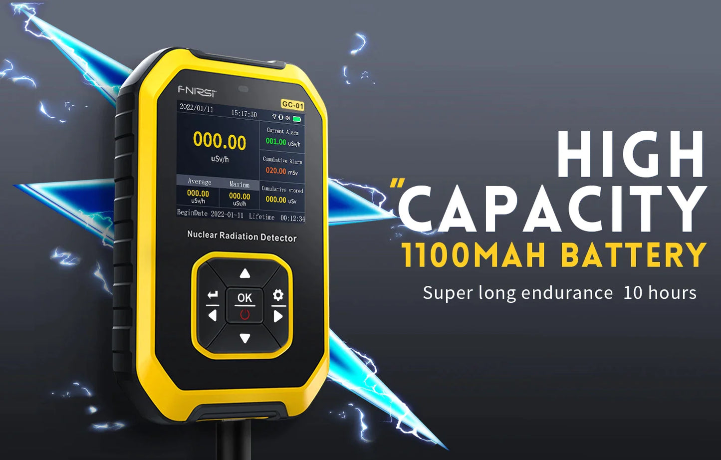 FNIRSI Geiger Counter Nuclear X-ray γ-ray β-ray Radiation Detector