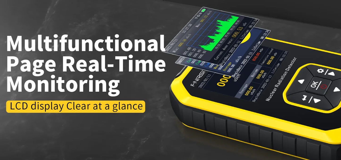 FNIRSI Geiger Counter Nuclear X-ray γ-ray β-ray Radiation Detector