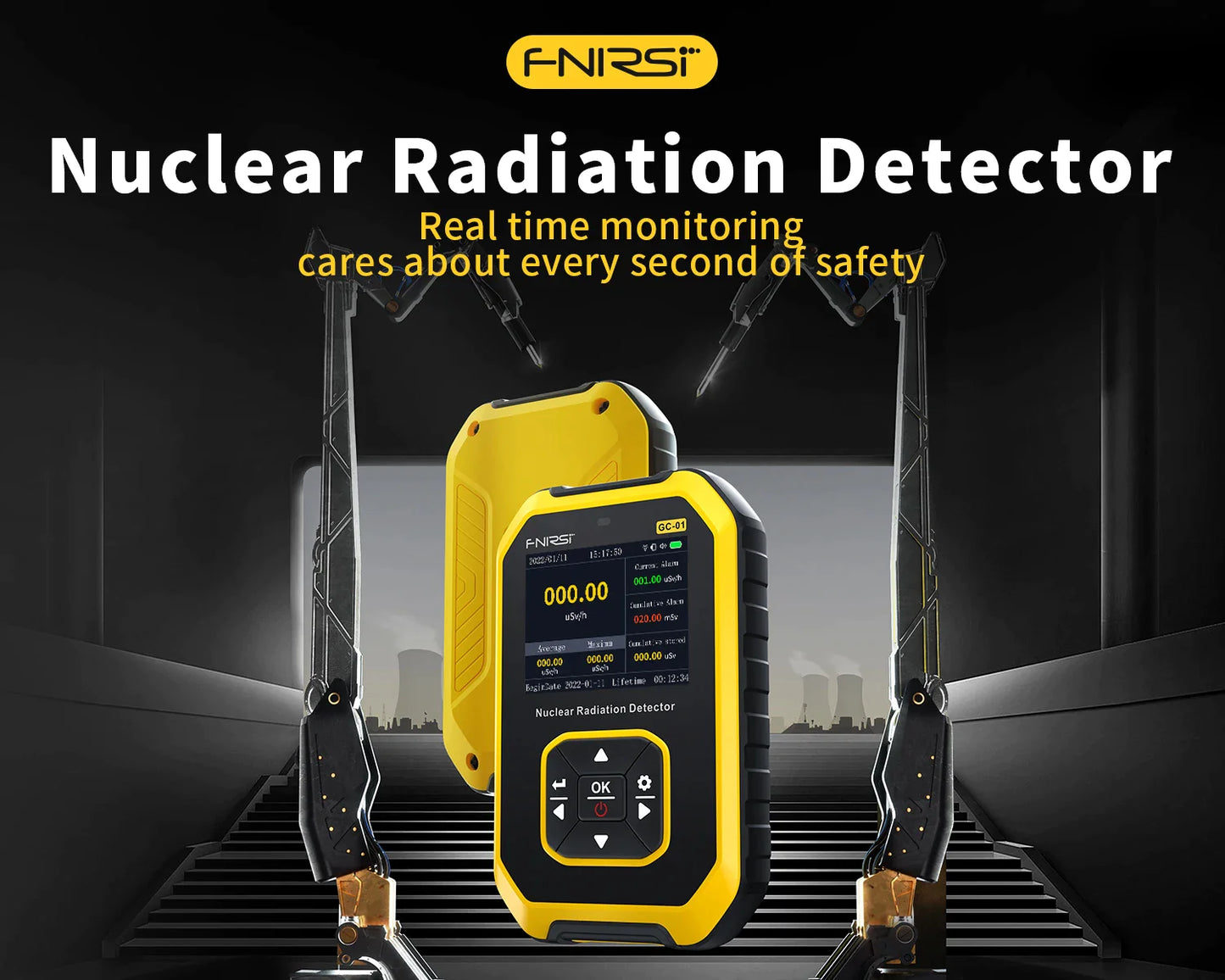 FNIRSI Geiger Counter Nuclear X-ray γ-ray β-ray Radiation Detector