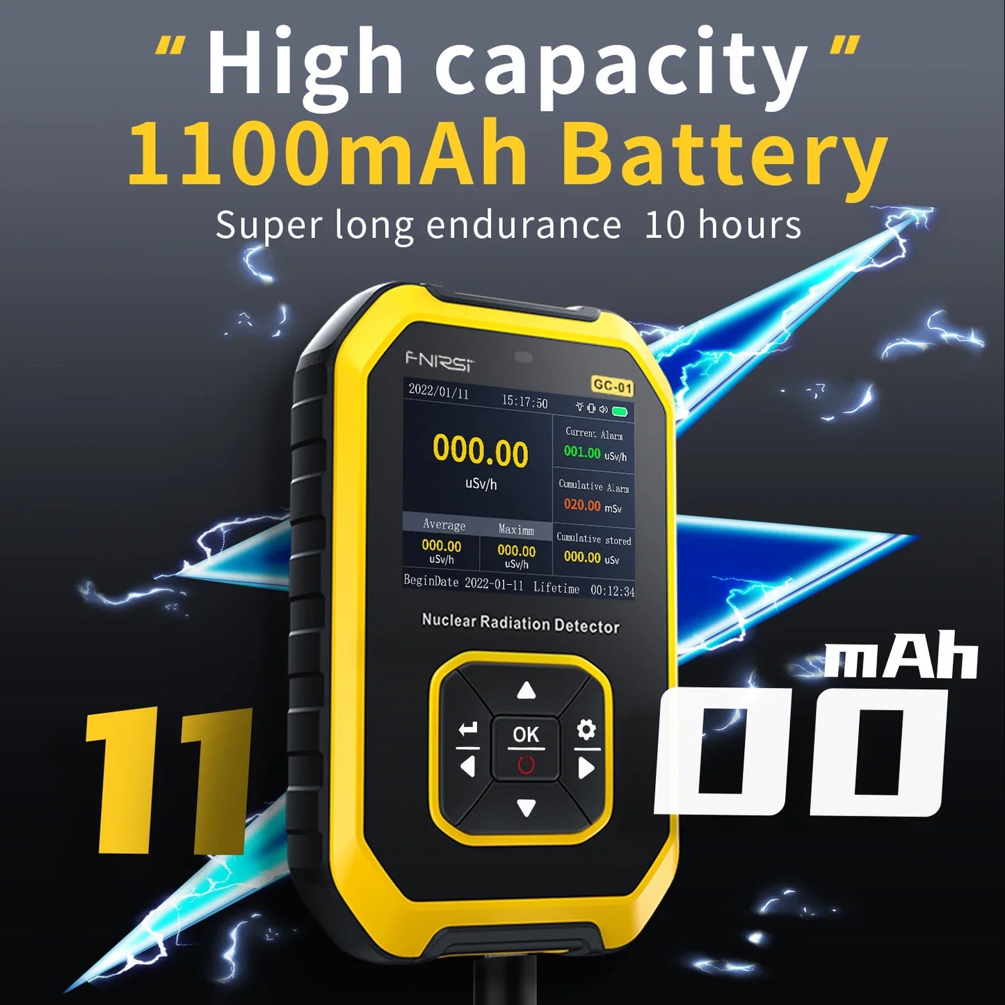 FNIRSI Geiger Counter Nuclear X-ray γ-ray β-ray Radiation Detector