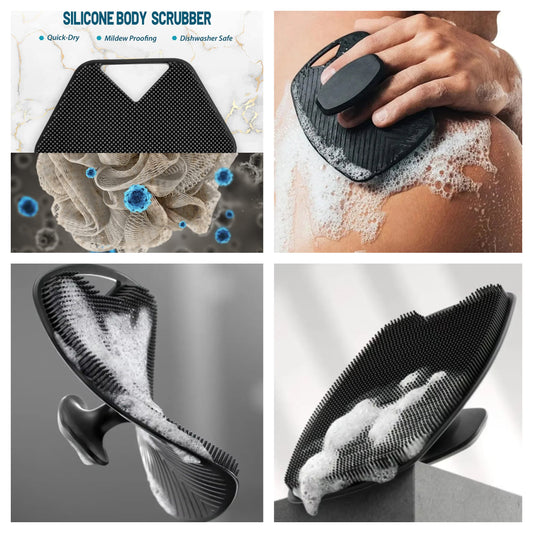 Soft Medical Grade Silicone Body Shower Gentle Exfoliating Brush (2pcs set)