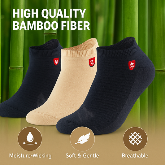 Hypoallergenic Soft & Gentle Moisture-Wicking Breathable Bamboo Fiber Ankle Socks