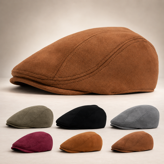 Vintage Suede-Look Flat Cap for Autumn & Winter