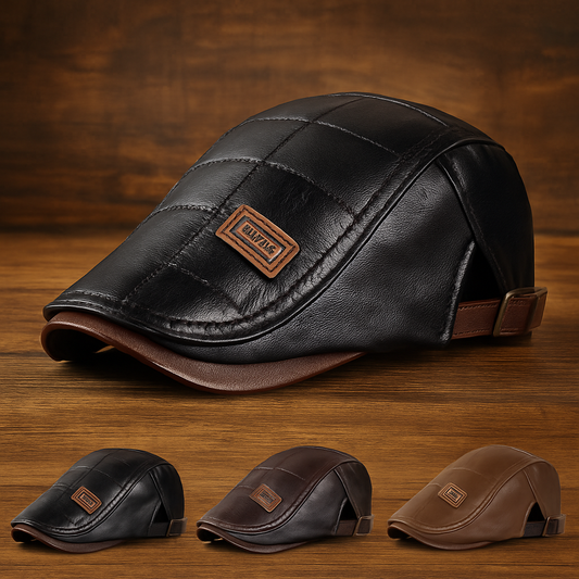 Classic vintage style Pu Leather Lightweight adjustable Comfortable Fit Newsboy Caps