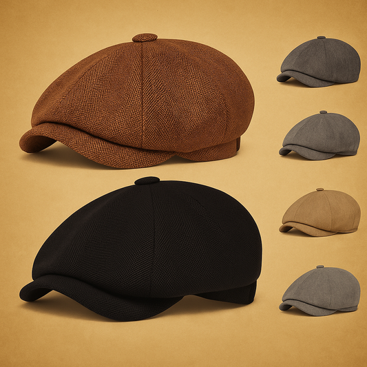 Retro Gatsby Style Classic 8-Panel Design Premium Twill Cotton Fabric Newsboy Cap