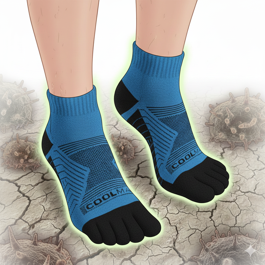 CoolMax ToeShield Toe-Separate Fungus & Wart Defense Socks (2-pair pack)