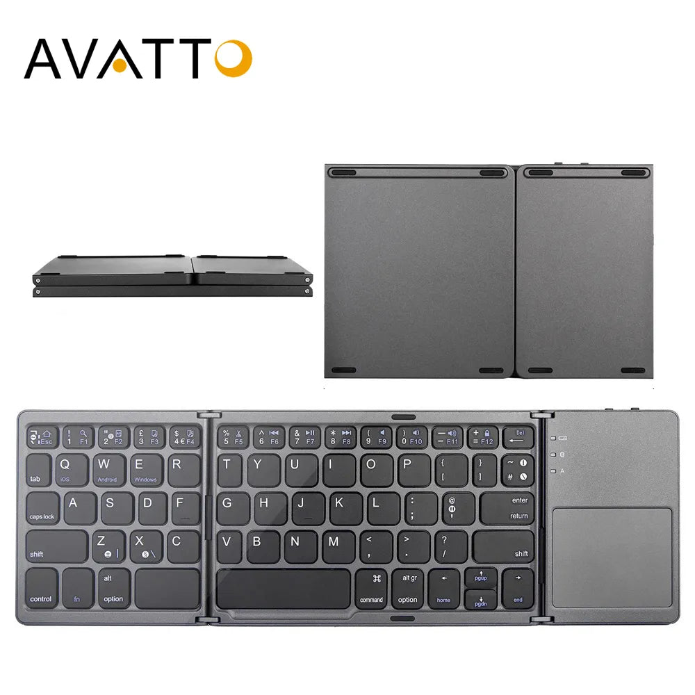 Palm-sized Foldable Bluetooth Keyboard with Touchpad