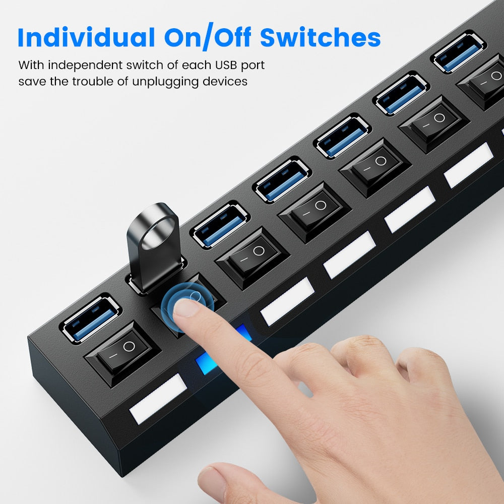Multi USB Splitter With Switches