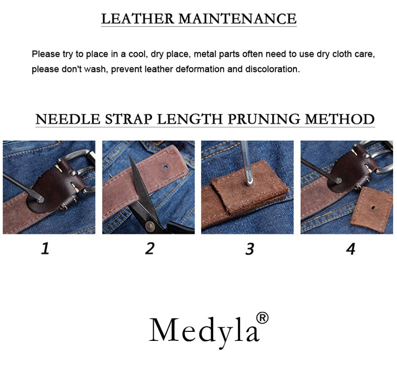 MEDYLA™ Vintage Pin Buckle Design Genuine Leather Belts