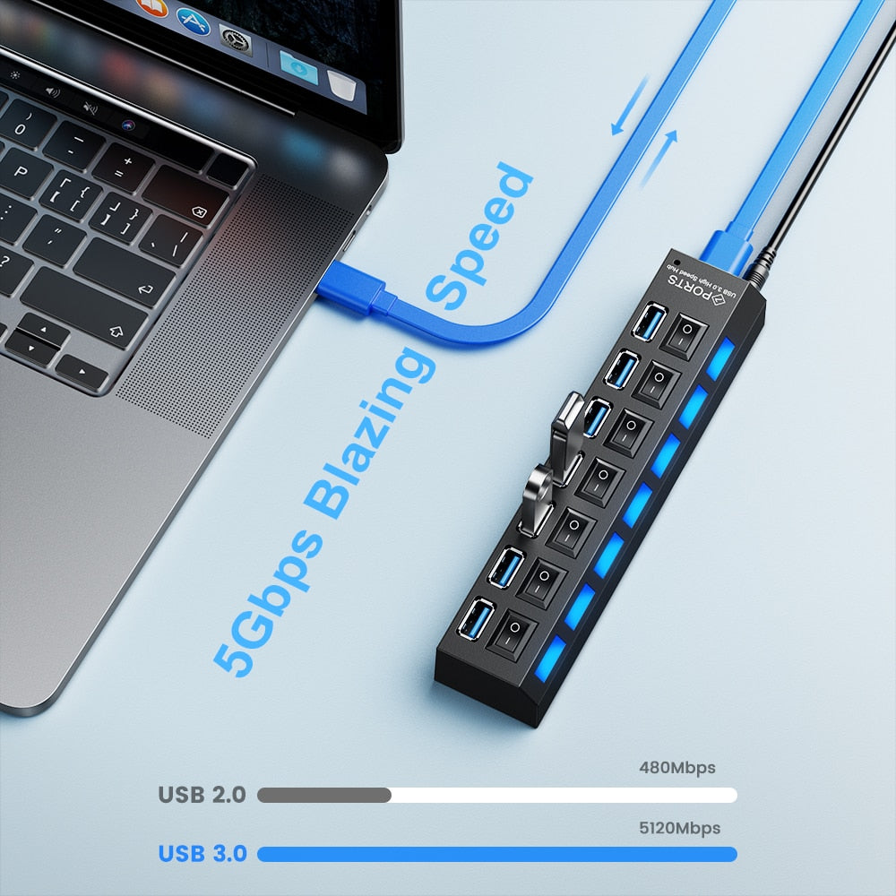 Multi USB Splitter With Switches