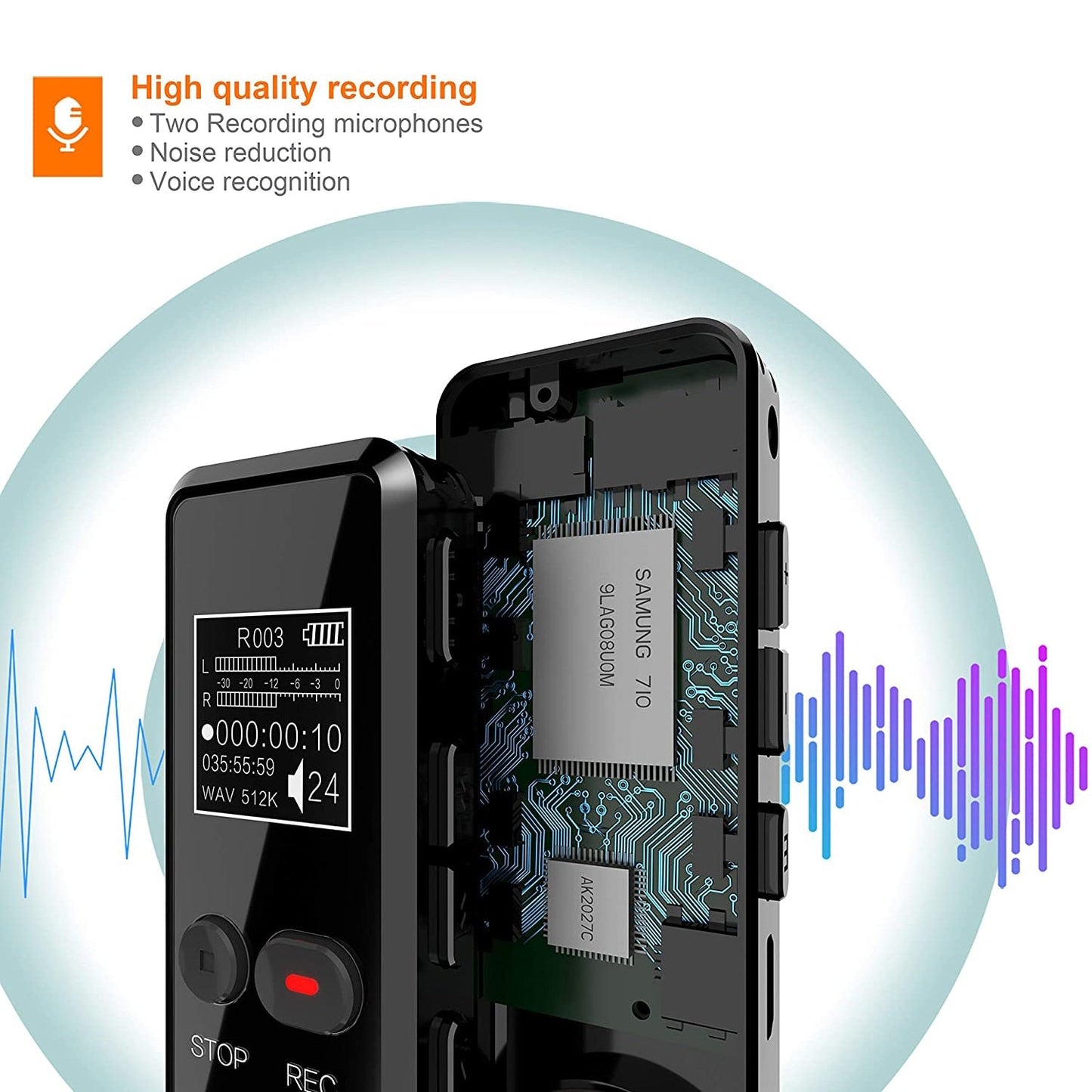 Vandlion™ V90 Digital Noise Reduction Smart Sound Recorder Dictaphone