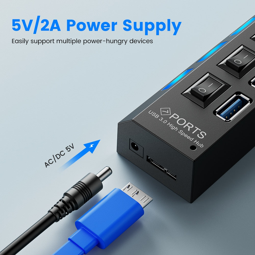 Multi USB Splitter With Switches