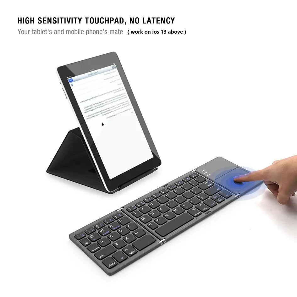 Palm-sized Foldable Bluetooth Keyboard with Touchpad