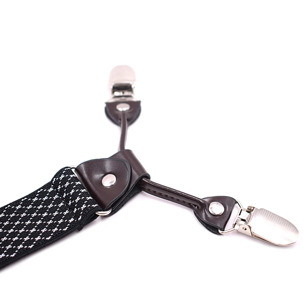 Big & Tall Friendly- Vintage Heavy Duty 6 Metal Clips Suspenders