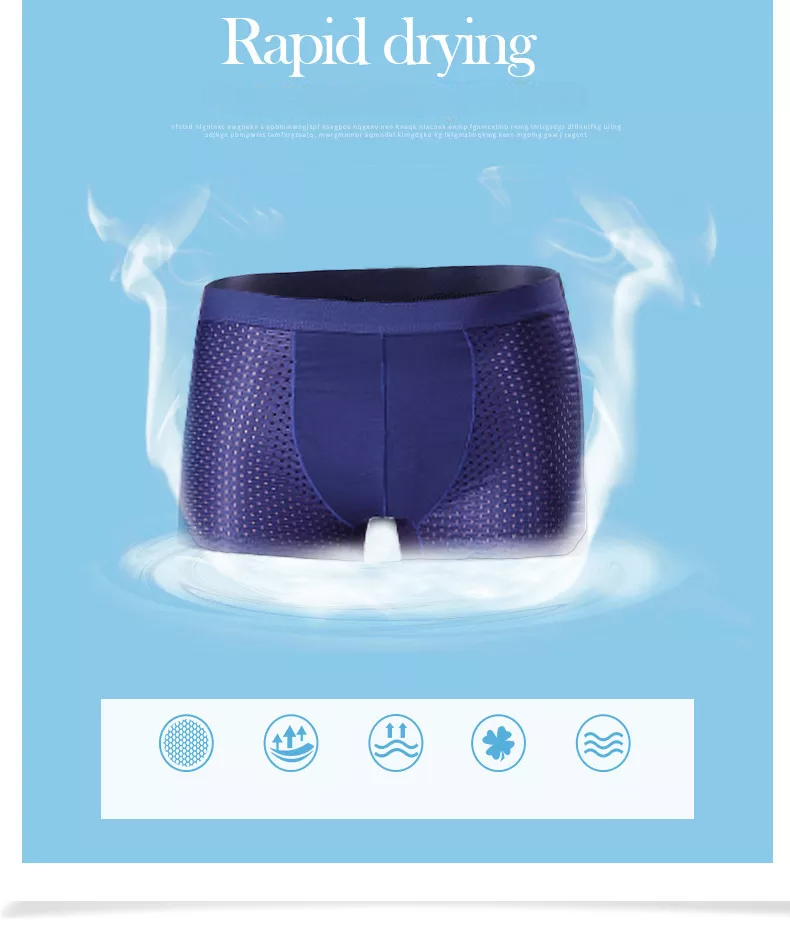 Bamboo Fiber Breathable Men's Boxer (4pcs)