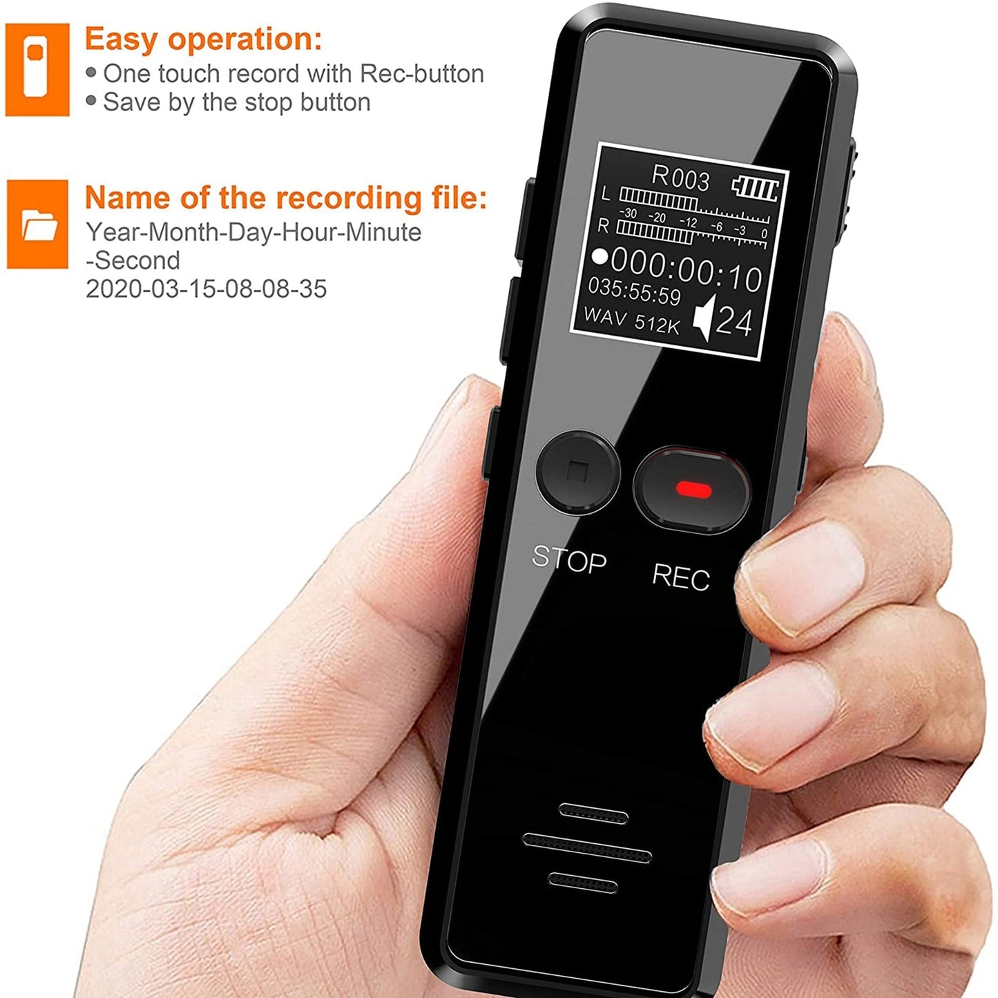 Vandlion™ V90 Digital Noise Reduction Smart Sound Recorder Dictaphone
