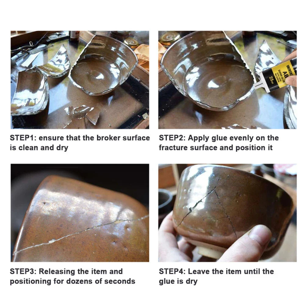 Japanese Heat Resistant Waterproof Super Adhesive Epoxy Resin Instant AB Glue (2pcs)