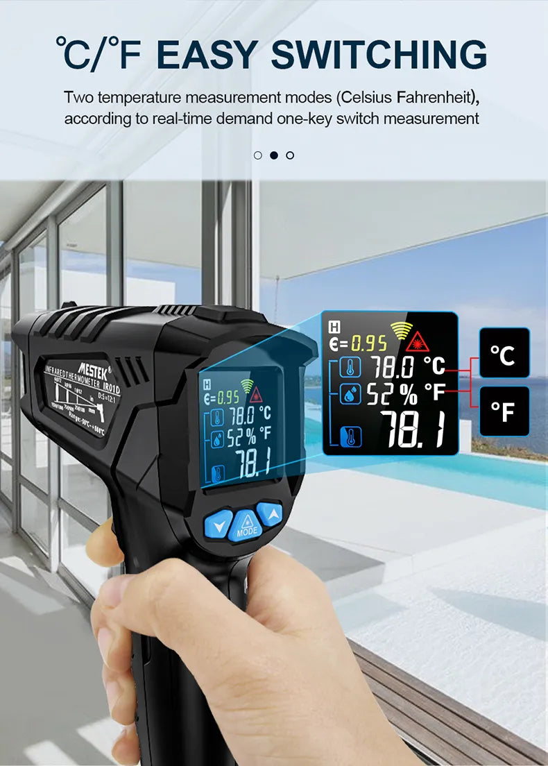 Digital Infrared Non-contact High Precision Laser Thermometer