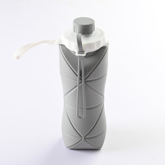 Folding 600ml Temperature-Resistant Silicone Water Bottle