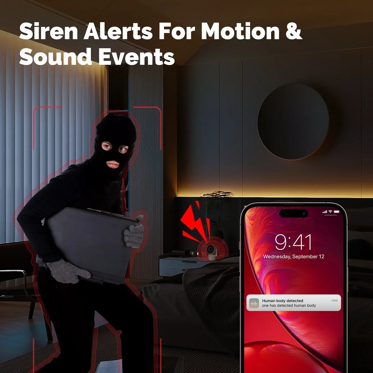 HD 4MP WiFi Night Vision Sound & Motion Detection Smart Security Camera