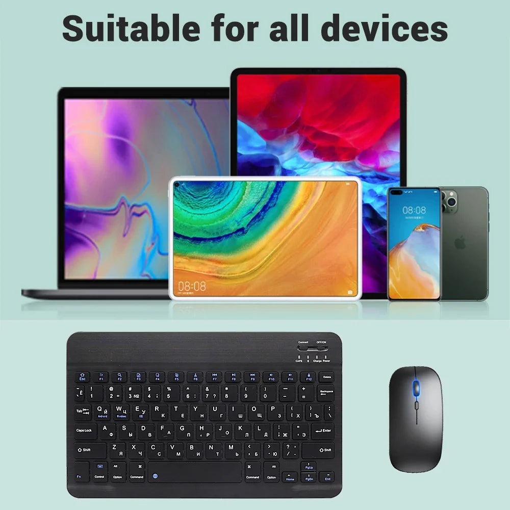 Compact Bluetooth Wireless Ultra-Quiet Keyboard & Mouse For IOS / Android /  Windows