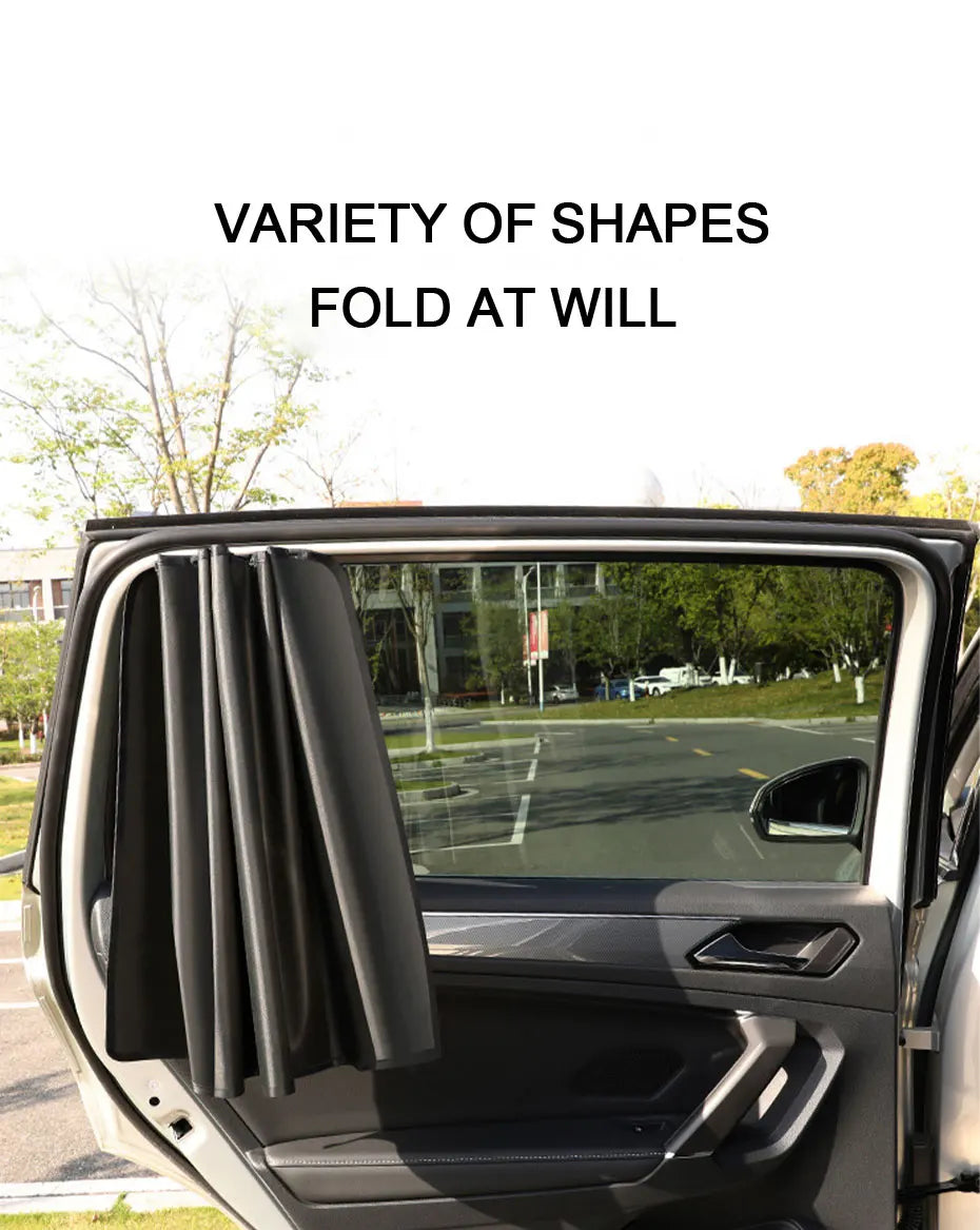 Universal Car Side Window Sunshades- 100% UV Block with Rearview Gap & Window-Operable Design