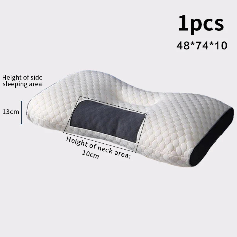 Cervical Support Orthopedic Neck Pillow with 3D Massage & Antibacterial Breathable Mesh
