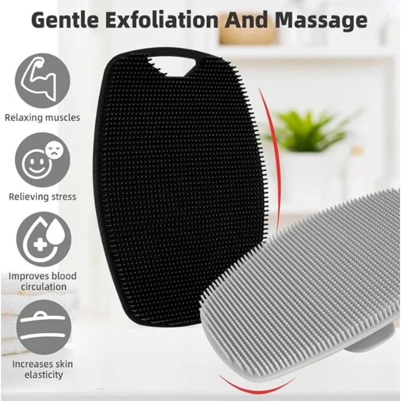 Soft Medical Grade Silicone Body Shower Gentle Exfoliating Brush (2pcs set)