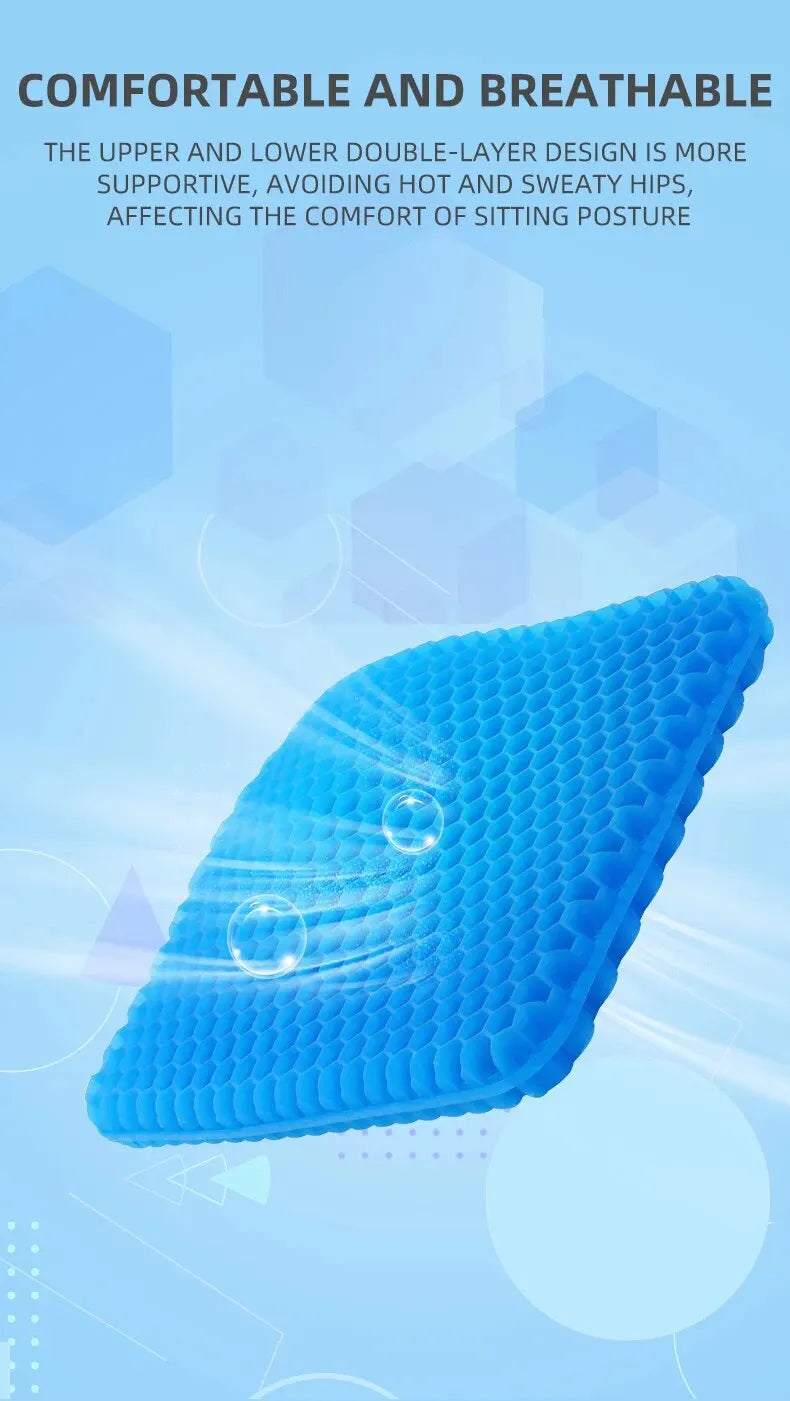 Ergonomic Shock-Absorbing Pressure Relief All-Day Comfort Gel Honeycomb Cushion