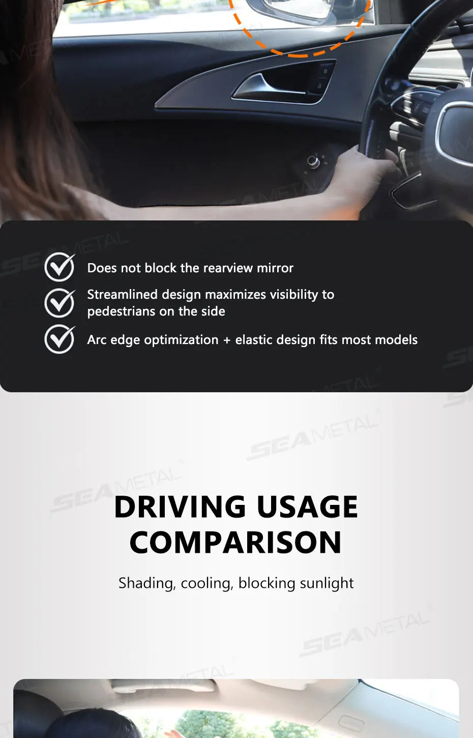 Glare Reduction & Skin Protection Electrostatic Car Window UV Blocking Sun Shade