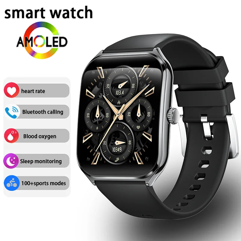 Ultra-Thin and Lightweight Brilliant 1.96” AMOLED Display Health Monitoring Smartwatch