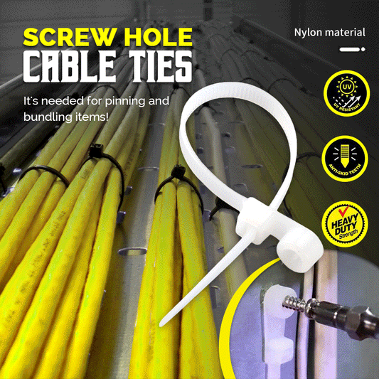 Self Locking Zip Ties with Screw Hole (100pcs)