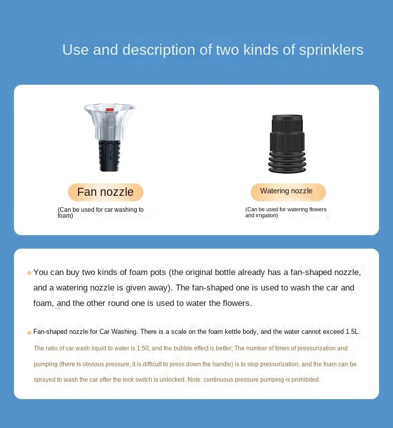 Bleo™ Multi-Surface 2L Foam Sprayer – Adjustable Nozzles & Wide Fan Spray