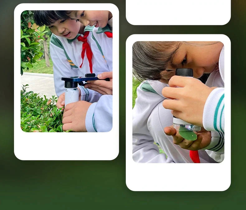 Pocket Microscope 60-120x Kit with LED Light