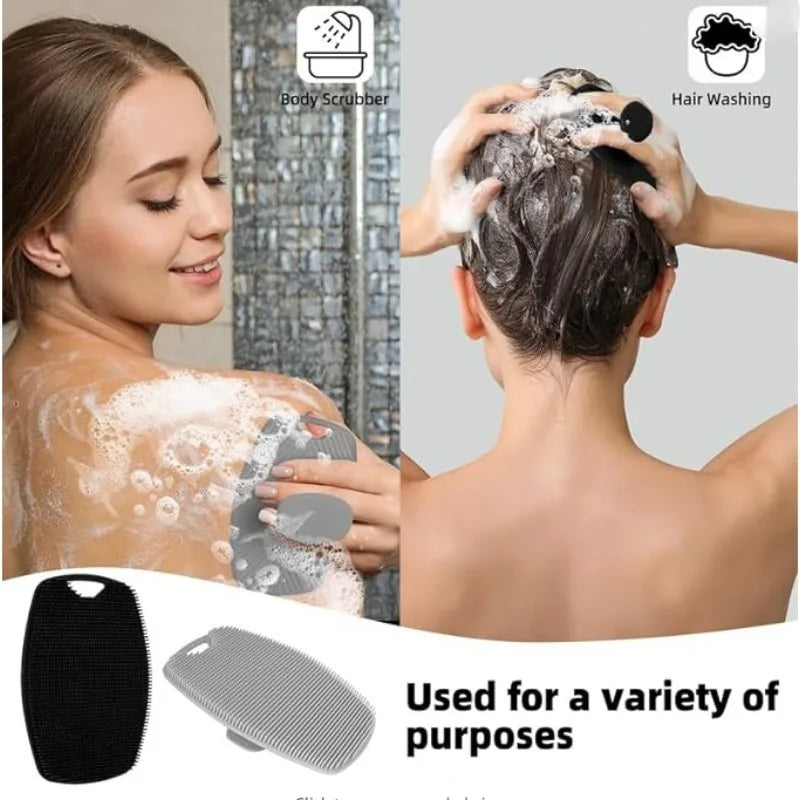 Soft Medical Grade Silicone Body Shower Gentle Exfoliating Brush (2pcs set)
