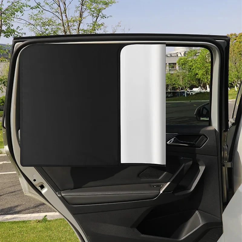 Universal Car Side Window Sunshades- 100% UV Block with Rearview Gap & Window-Operable Design