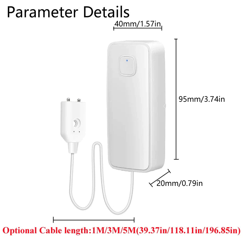 Smart WiFi Water Leak / Overflow Level Remote Detector & Sound Alarm System