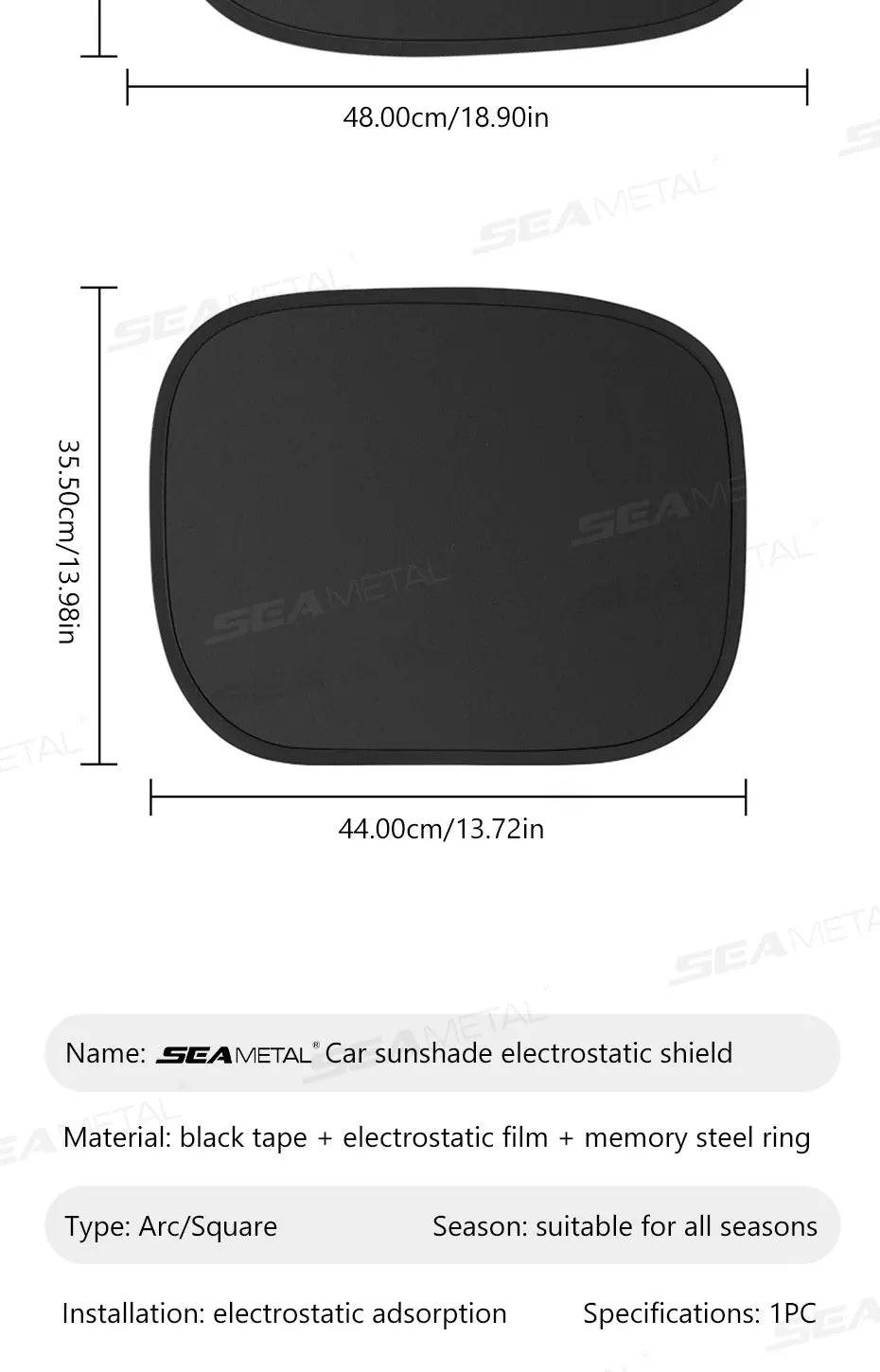Glare Reduction & Skin Protection Electrostatic Car Window UV Blocking Sun Shade