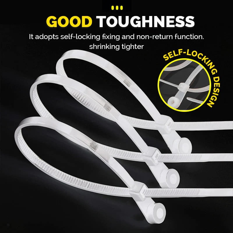 Self Locking Zip Ties with Screw Hole (100pcs)