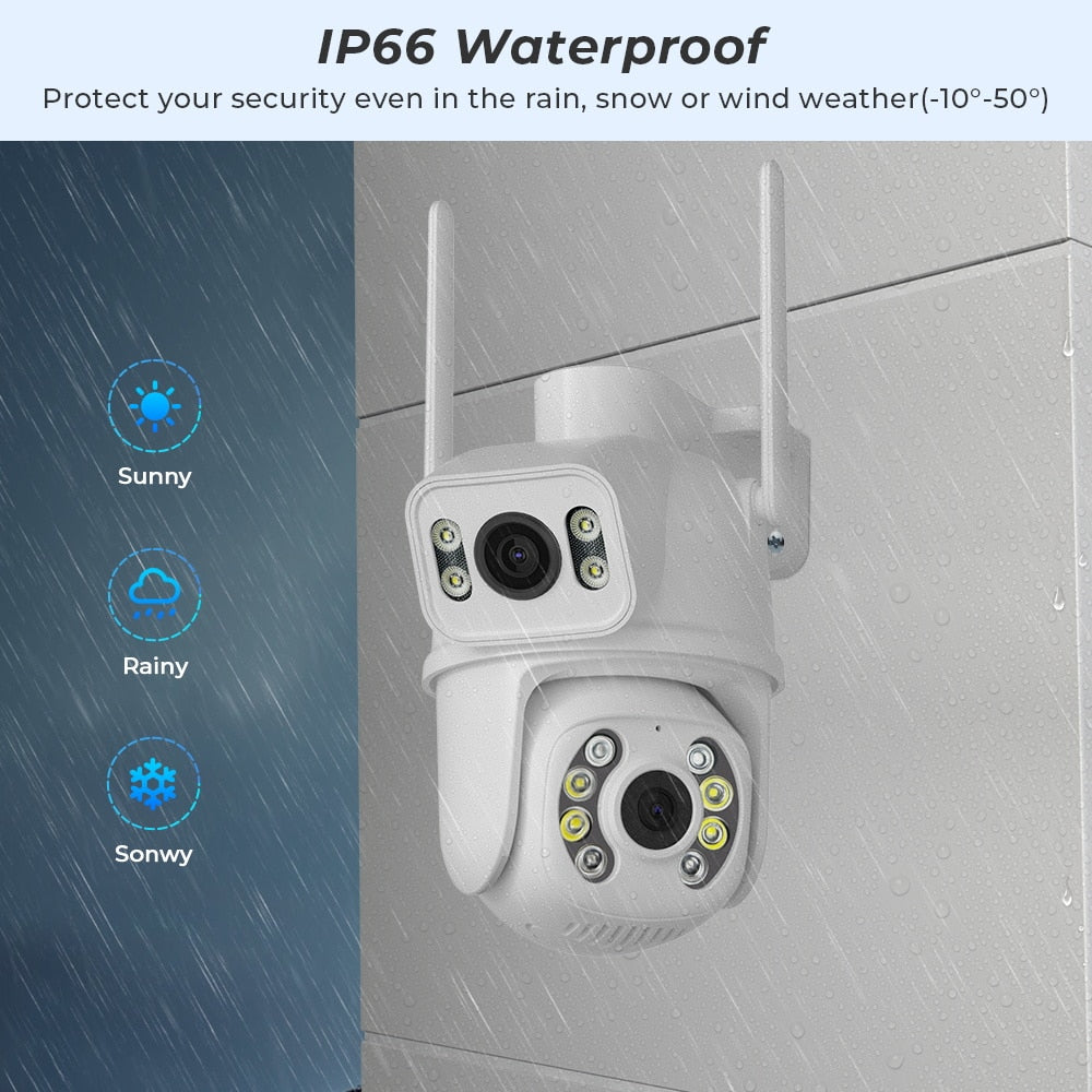 PTZ 4K HD Dual Lens/ Dual Screen Wifi Ai Smart Camera