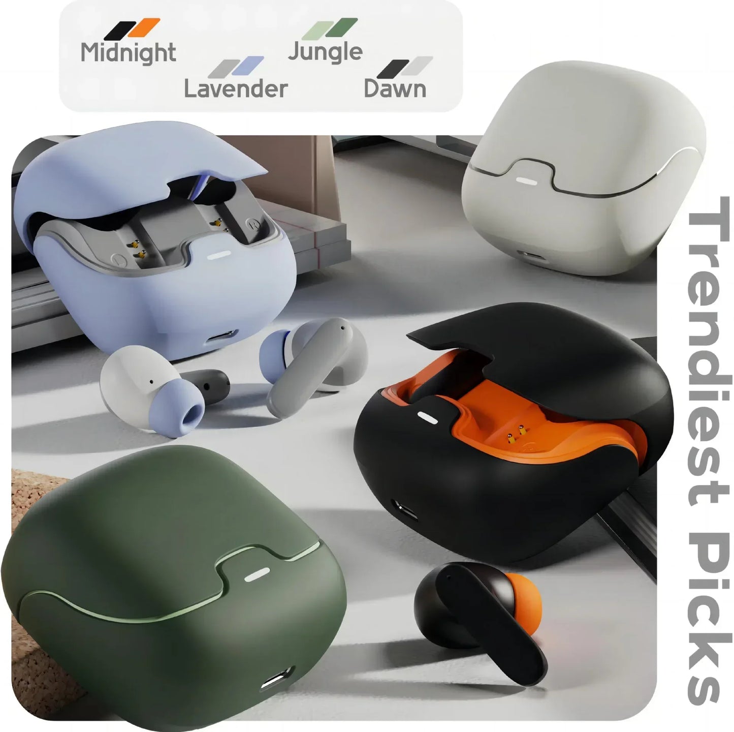 TWS Dual Microphone Earphones with Active Noise Cancellation & Ultra-low Latency