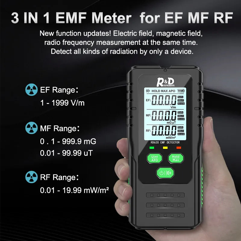 Multifunctional Electromagnetic Field Radio (EMF)Radiation Detector