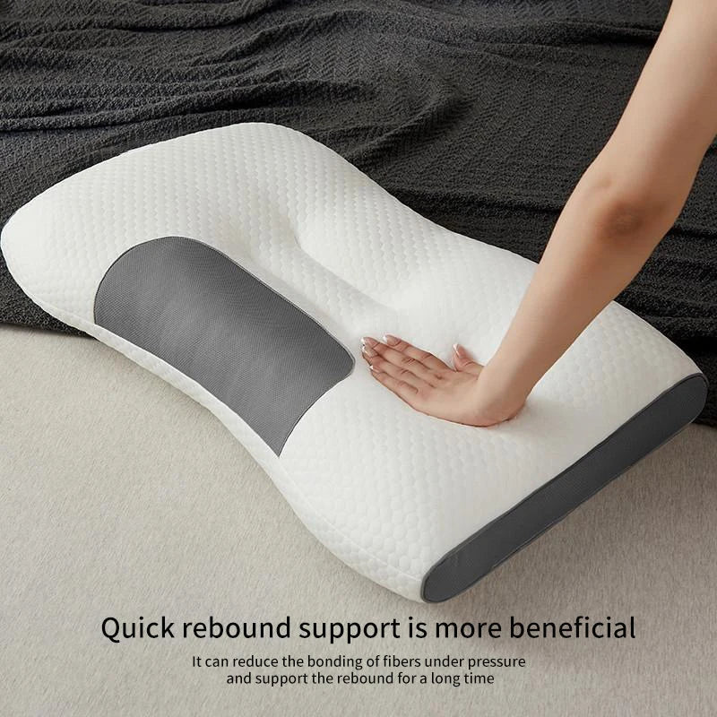 Cervical Support Orthopedic Neck Pillow with 3D Massage & Antibacterial Breathable Mesh