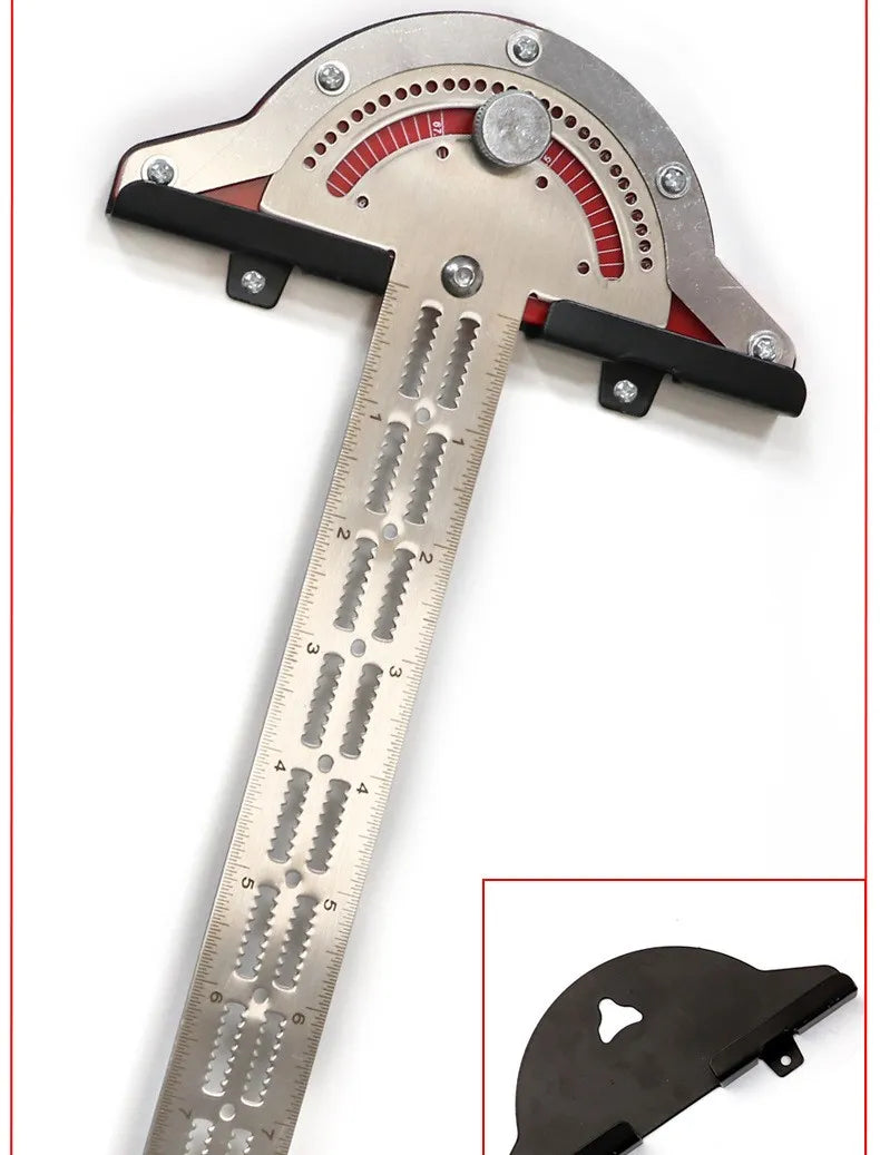 Woodwork Stainless Steel Edge Ruler / Precision Angle Protractor