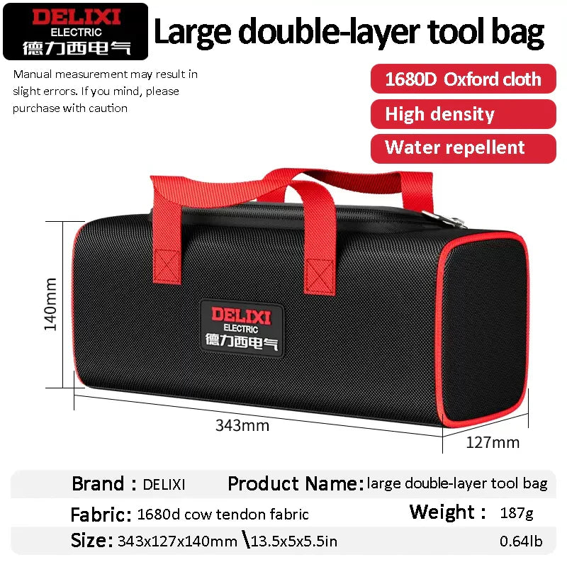 DELIXI Japanese Heavy-Duty Waterproof Rugged Oxford Compact Tool Carrier
